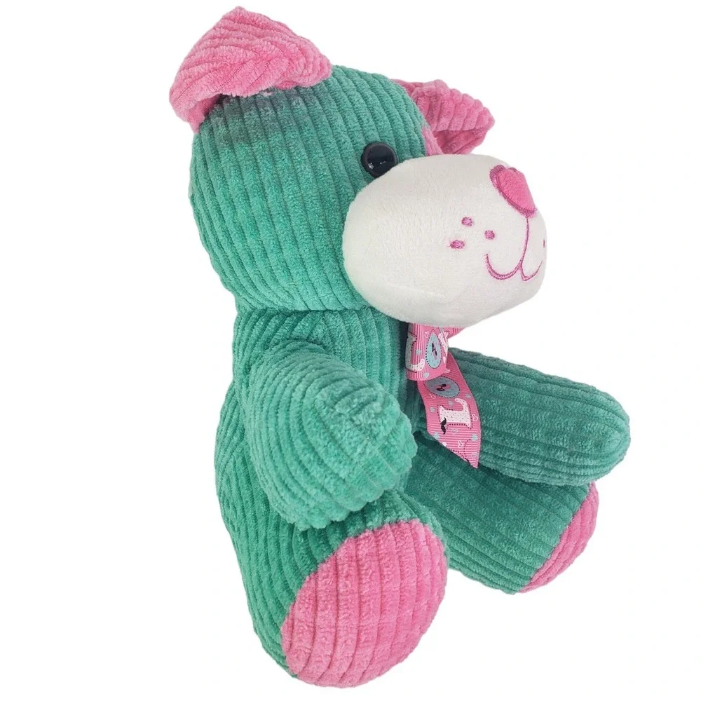 Hug&Luv Dog Puppy Plush Toy Animal Green Pink 9‎ In